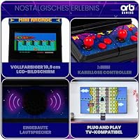 Mini-Arcade-Maschine, Plug-and-Play-TV-Spiele, 2 Spieler, 300 integrierte Spiele, 8-Bit-Retro-Arcade-Spiele, 4,3-Zoll-Vollfarbbildschirm, kabellose Joysticks, Geschenk für Männer – ThumbsUp! – Ansicht 3
