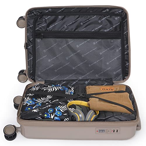 Image of SWISS MILITARY Star Lightweight Hard-Sided 28 Inch Large Size Textured Travel Luggage Trolley Bag, Overnighter Suitcase Bags with Durable ABS Body & TSA Lock, Smooth 360 Spinner Wheels - Beige