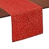 COTTON CRAFT Glitz Christmas Table Runner Handmade Red Cotton Braid Gold Lurex Tablerunner Holiday Dining Xmas Celebration Reusable Festive Party Table Decor Gift 13 x 72 inches