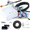 Lightwish Airbrush-set met compressor, dual-action-zwaartekracht-airbrush-pistool voor kunst, handwerk, make-up…