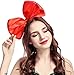 9 Colors Women's Girl's Bow Hair Bands Headdress Big Bowknot Hairband (Bright red)