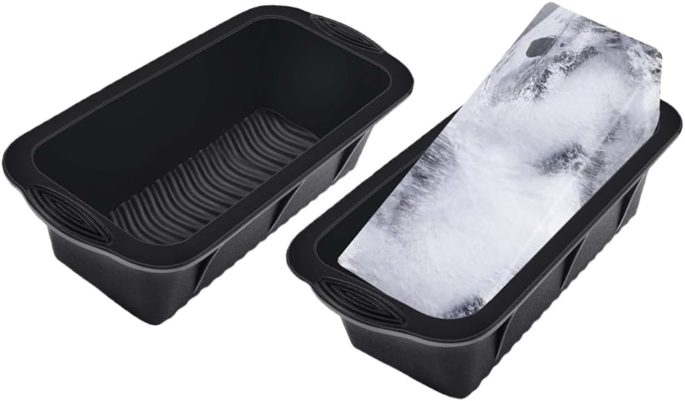 HOUPEACE Extra Large Ice Block M-old,2Pcs Silicone Ice Cube M-old for Cold Plunge or Coolers,Large Ice M-old for Ice Bath,10x5x2.6 inch Ice Tray