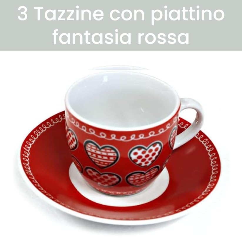 Pulchritudie Set 6 Tazzine E Piattini In Porcellana Con Finiture Oro - Capacità 85 Ml Per Espresso