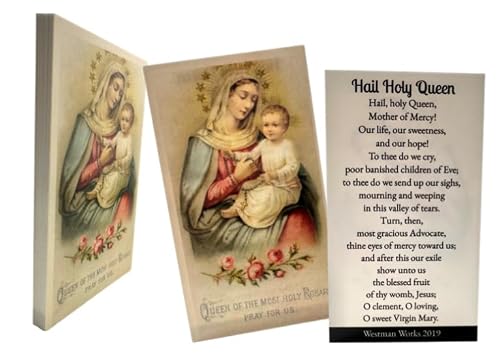 Mary Queen of the Rosary Holy Card Bulk Pack Prayer to Our Lady Set of 10