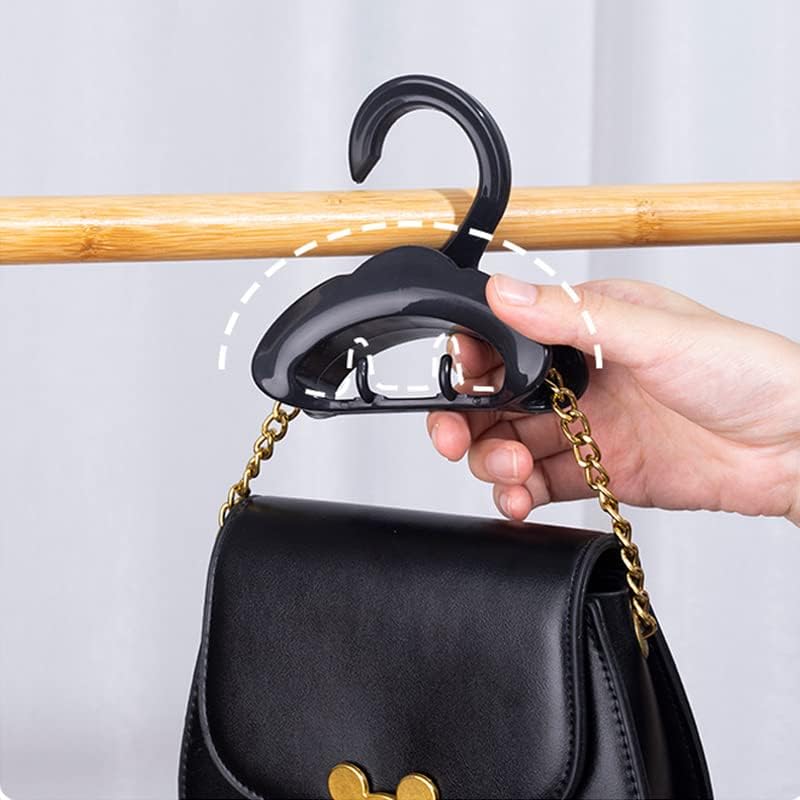 Miniatura 3 de BetterJonny 4 ganchos organizadores de plástico para bolsos, color negro, 4.33 x 4.33 x 1.45 pulgadas, ahorro de espacio, adecuado para armario,