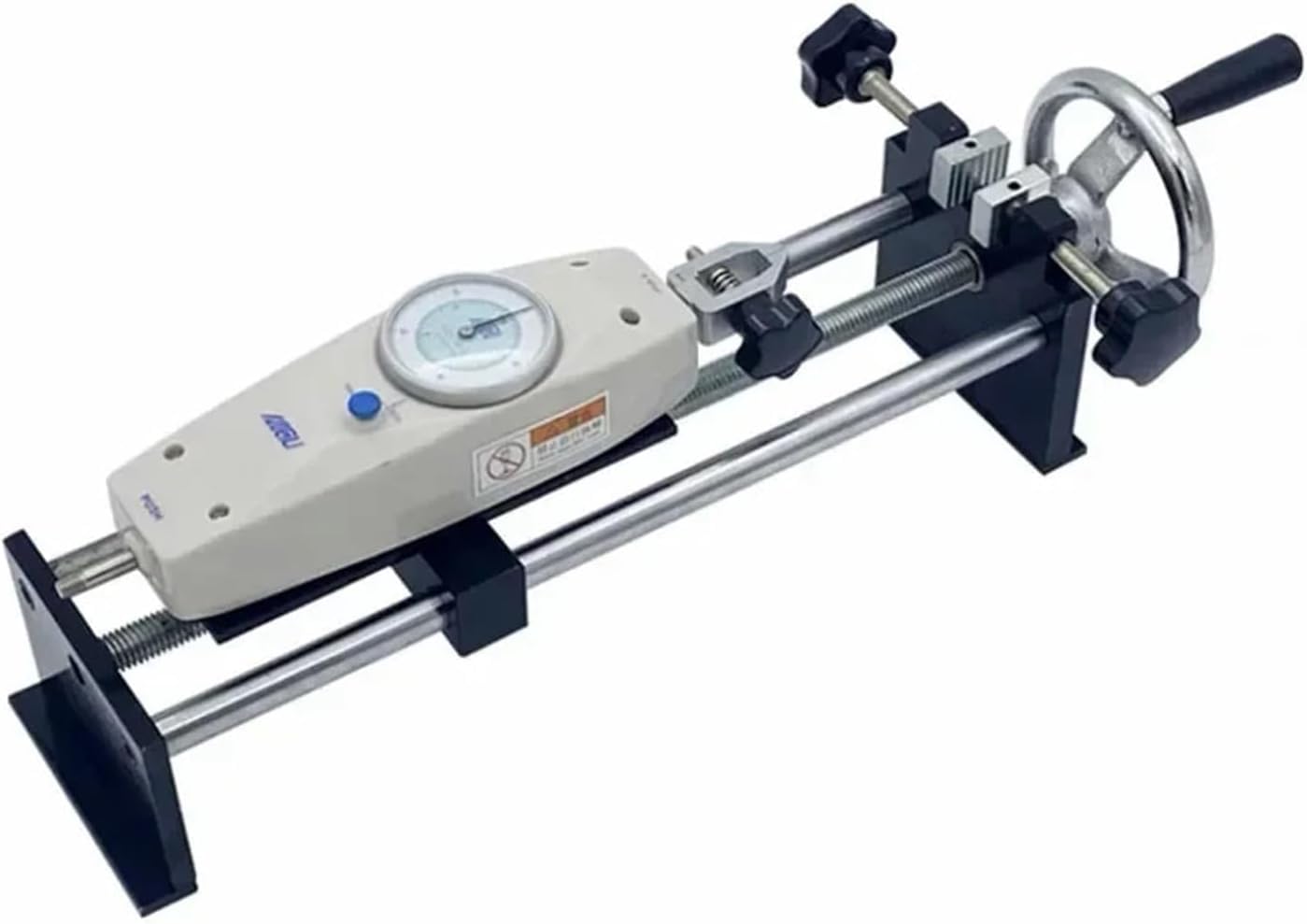 Digitale Kraftmessdose mit horizontalem Prüfstand, 500N/50KG Handkurbel-Druck-Zug-Messgerät für präzise Kraftmessung, Druck- & Zugprüfung in Qualitätskontrolle, Fertigung & Labor,50KG 500N