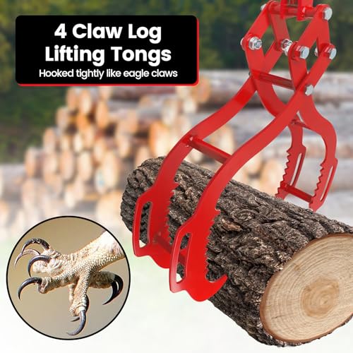 Toriexon Log Tongs 32 inch 4 Serrated Claw, Eagle Claw Design Log Grapple, Heavy Duty Logging Tongs 2700 Pounds Lifting Capacity for Trucks, ATVs, Tractors, Forklifts by Toriexon - Image 5
