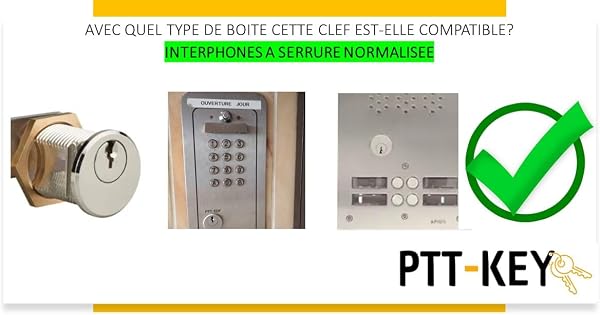 PTT KEY®| Clé Pass PTT T10 – pour boîte aux lettres individuelles norme NF-D27-405 et certains halls d'immeuble- Serrure stan - 3