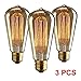 Produktbild Edison Lichter Kerzen Licht Dekorative Glühbirnen Led Lampen 3 Stücke Vintage St64 Glühlampe E27 110 V / 220 V Globus Retro Edison Glühbirne Für Restaurant Club Kaffee Bars Licht Glas-110 V 120 V