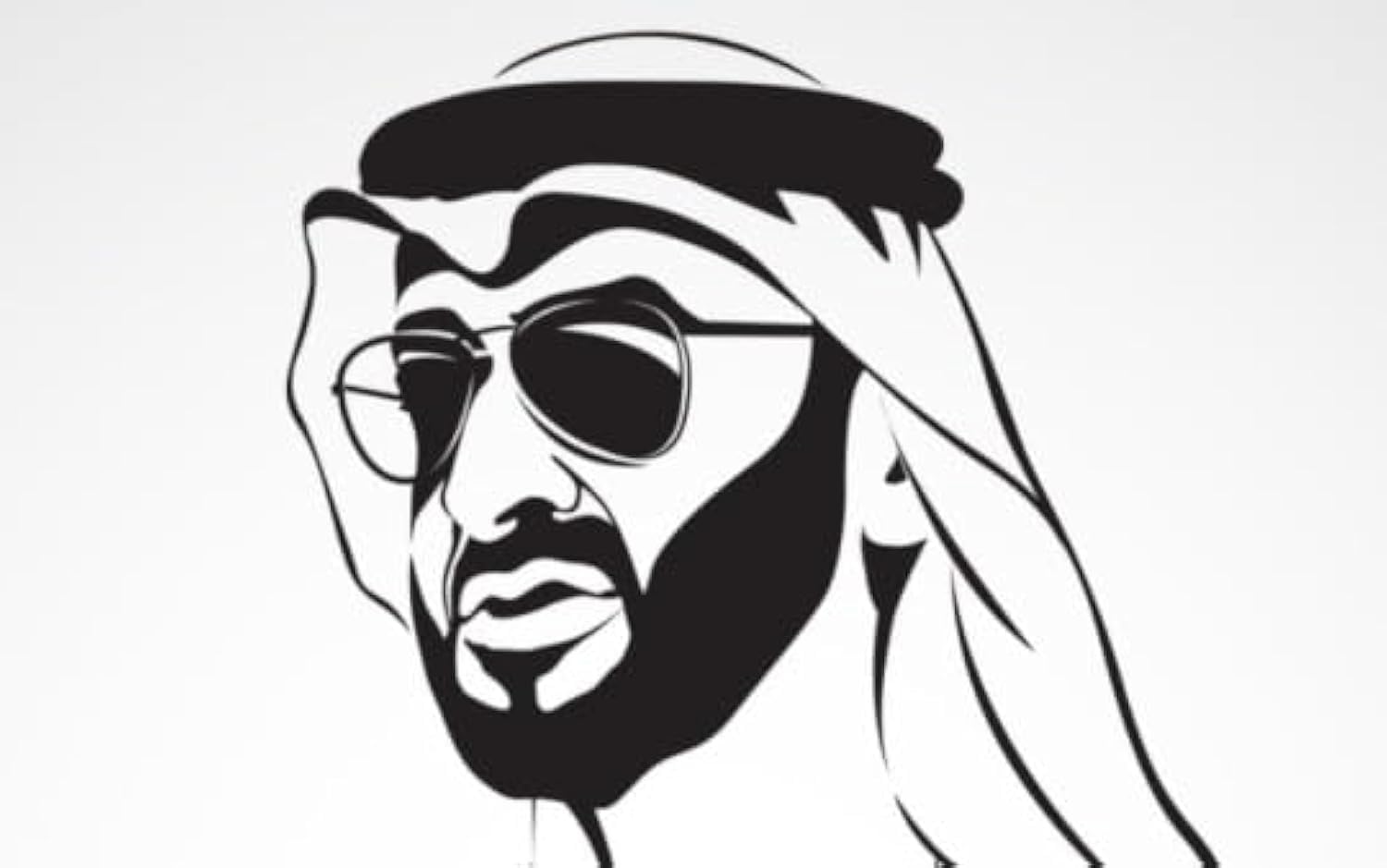 Spoil Your Wall Sheikh Mohammed Bin Zayed Abu Dhabi Car Sticker | Front Grille, Rear Trunk, Vehicel Body, Bumper | Waterproof Vinyl Car Decals | Size: 10x10cm Color Black