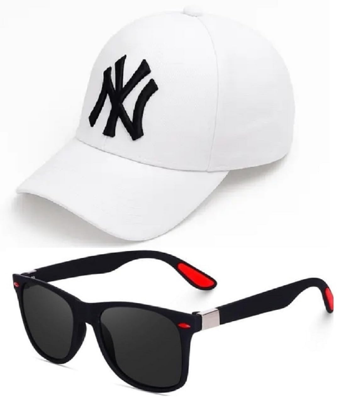 Stylish Sport Baseball Cap & Stylish Aviator Wayfarer Sunglass for Men's and Boy's (Pack of 2)