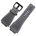 Produktbild 24 mm grau Leder Uhrenarmband Made für BR01 BR03 Military Band Schwarz Schnalle