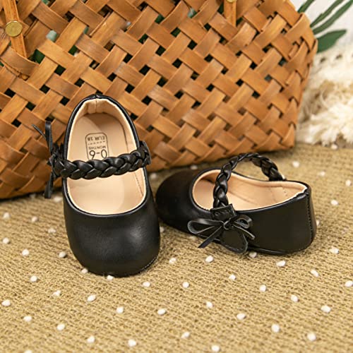 Image of Meckior Infant Baby Girl Sandals Soft Non-Slip Rubber Sole Handmade Princess Wedding Dress Shoes Toddler First Walkers