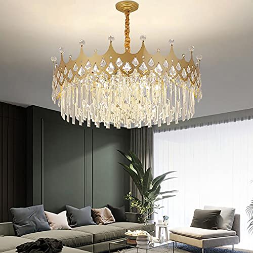 Lustre en cristal moderne d'exception avec finition dorée luxueuse