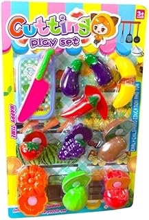 12 Pieces Fruit and Vegetable Cutting Toy - Fruits and Vegetables Cut into 2 Parts