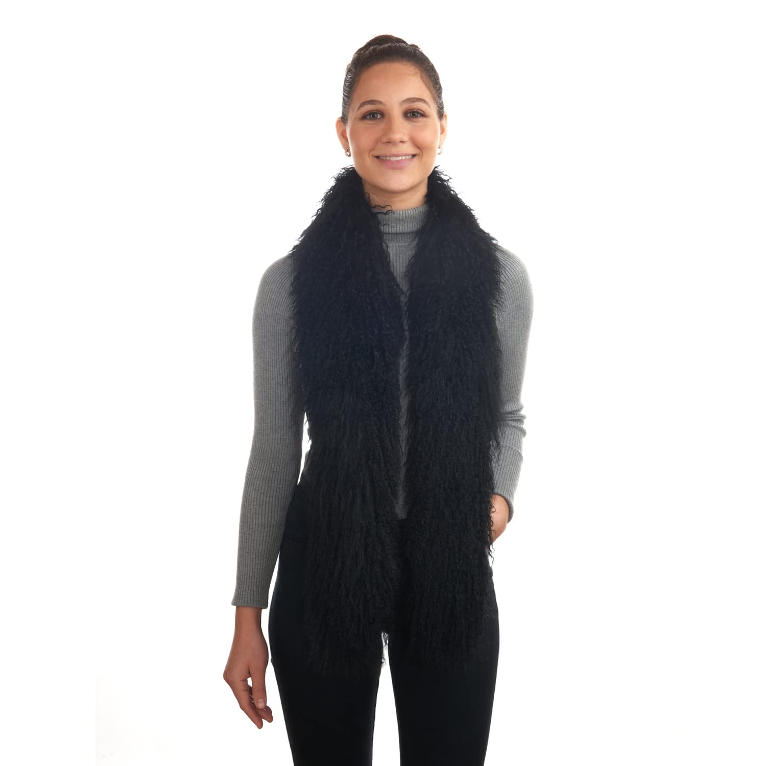 Tibetlamm Schal Farbe schwarz, Größe 120cm