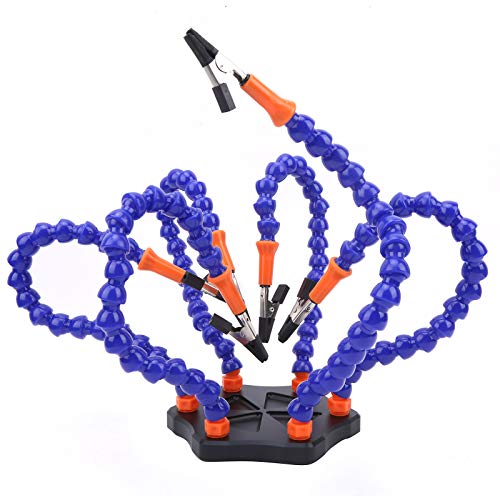 Third Hand Soldering Tool with Base, Six Arm Soldering Station, Third Hand Vise Grip Holder, Soldering Helping Hands for RC Drone Installation and Modification