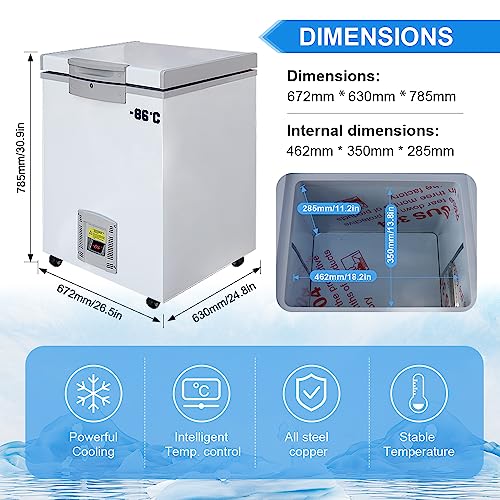 HNZXIB -86° Ultra Low Temperature Freezer Lab 50L,Lab Freezer for Laboratory Sample Storage,Ultra Low Temp Freezer,Ultra Low Temperature Freezer Lab Freezers Low Temperature Freezer Lab Refrigerators