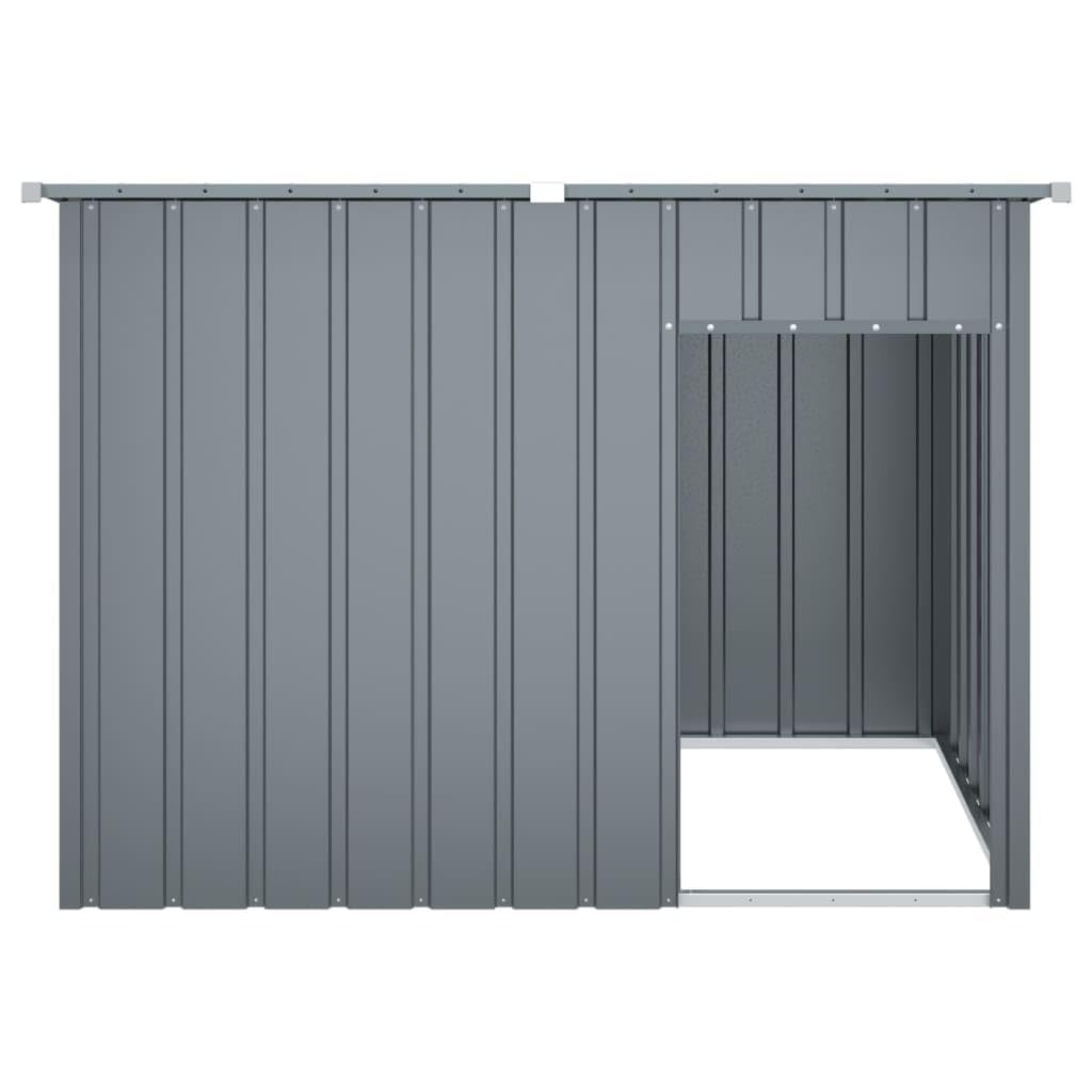 Chenil d'extérieur pour Chien, Enclos Niche Cage pour Chien Métal Niche pour Chien avec Toit Anthracite Acier galvanisé