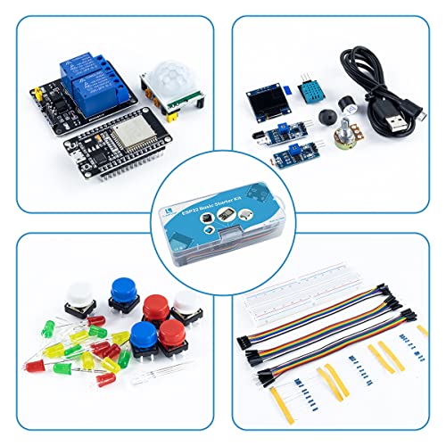 Image of LAFVIN Basic Starter Kit for ESP32 ESP-32S WiFi IoT Development Board with Tutorial Compatible with Arduino IDE