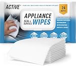 Home Appliance Surface Cleaner Wipes - ACTIVE Heavy Duty Wipe for Cleaning Washing Machine, Dryer Stainless Steel Refrigerator, Glass Cooktop, Microwave, Dishwasher, Counter, Tile - 24 Large Wipes