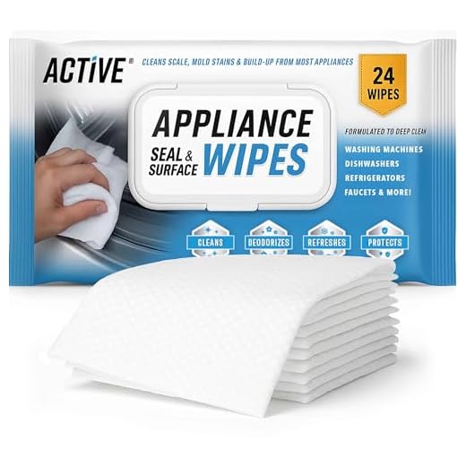 ACTIVE Home Appliance Surface Cleaner Wipes Heavy Duty Wipe for Cleaning Washing Machine, Dryer Stainless Steel Refrigerator, Glass Cooktop, Microwave, Dishwasher, Counter, Tile - 24 Large Wipes