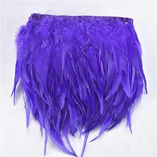 Zamihalaa - 5M 10Meter ArmyGreen Colored Saddle Rooster Feather Fringe Trim10-15CM Pheasant Feathers for Crafts Decoration Ribbon DIY Plumes - 5 Meters