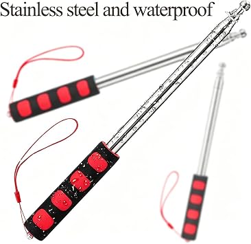 Flag Pole 2.5 m Flag Pole Flagpole with 4 Clips Hooks Red