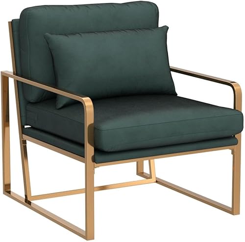 Miniatura 23 de ALISH Sillas decorativas, sillón tapizado, sillas modernas para sala de estar, sillón de lino, sillas laterales de lectura con patas de metal para