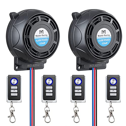 Rupse Motorrad Alarmanlage, Alarm mit 2 Fernbedienung Wasserdicht Diebstahlsicherung Einstellbare Empfindlichkeit für alle Roller Moped oder Quad mit 12 Volt (2)