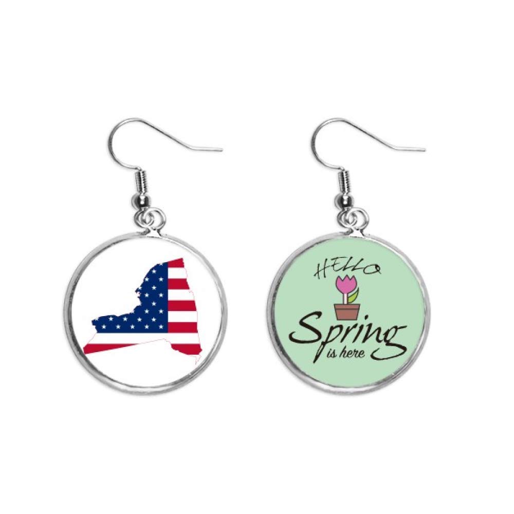 Pendientes de Nueva York elegantes con colgante de bandera americana 5