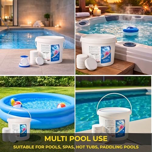 5 Kg Stabilised Chlorine Tablets 25 x 200g Slow Release Large Dispenser Tablets for Hot Tubs, Swimming Pools, Spas, Paddling Pool Water Cleaning and Sanitising - Image 6