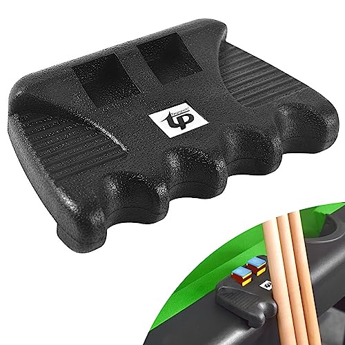 TORPSPORTS 4 Cue Pool Stick Holders for Table, Portable Pool Cue Stick Holder Billiard Cue Rack with Chalk Holder,Mini Size Pool Cue Holder Claw, Non-Slip Pool Cues Stick Holder