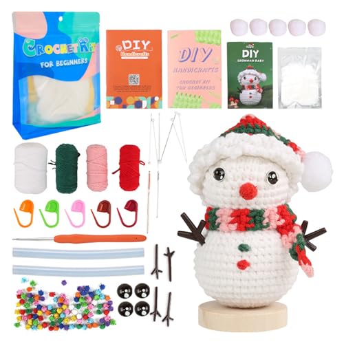 Vidillo Kit Crochet Debutant Complet Kit Bonhomme de Neige Croche...
