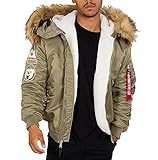 ALPHA INDUSTRIES Herren MA-1 Hooded Arctic Baby Jacke, Stratos, L