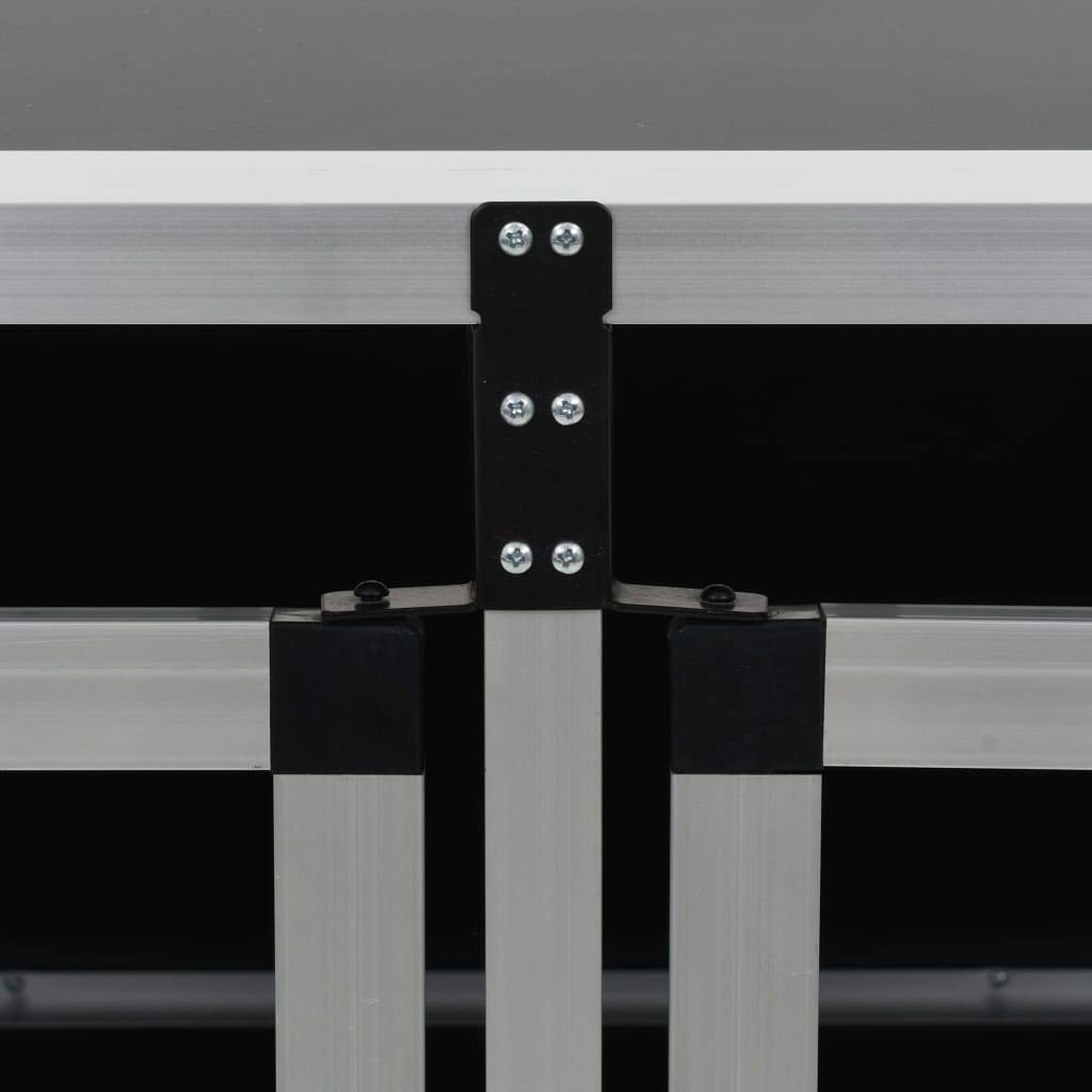 Festnight Hunde Transportbox für Auto 89 x 69 x 50 cm, mit Doppeltür, Hundebox Autobox Hundetransportbox Alubox Hund Reisebox Silber