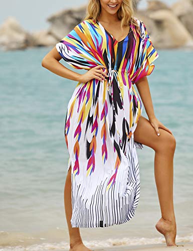 Image of Eddoyee Loose Beach Kaftan Dresses for Women Caftan Swimsuit Cover Up