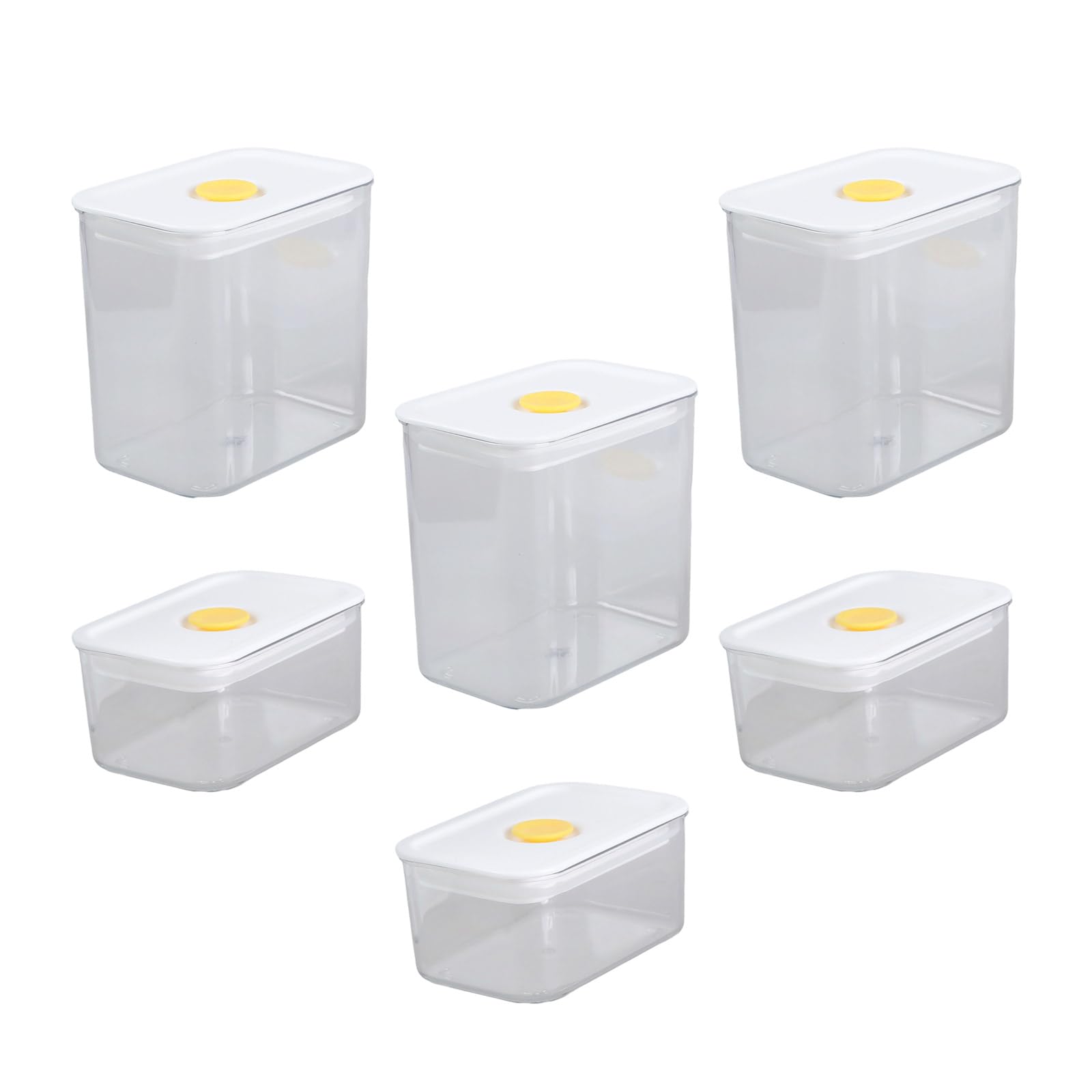 MALSSE 6 Pack Airtights Food Storage Container with Lid and Visible Design for Kitchen Countertops Snacks Organization Airtights Food Containers