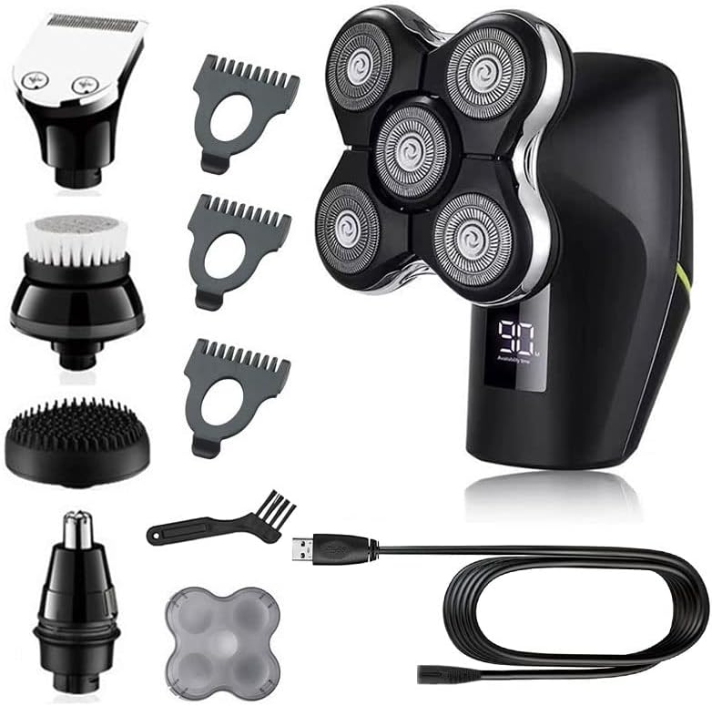 Head Shavers for Bald Men, LCD display 5in1 pro powerful electric shaver hair trimmer beard facial body electric razor for men bald head shaving machine