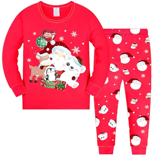 TCWWBB Weihnachten Schlafanzug Pyjama Langarm Baumwolle...