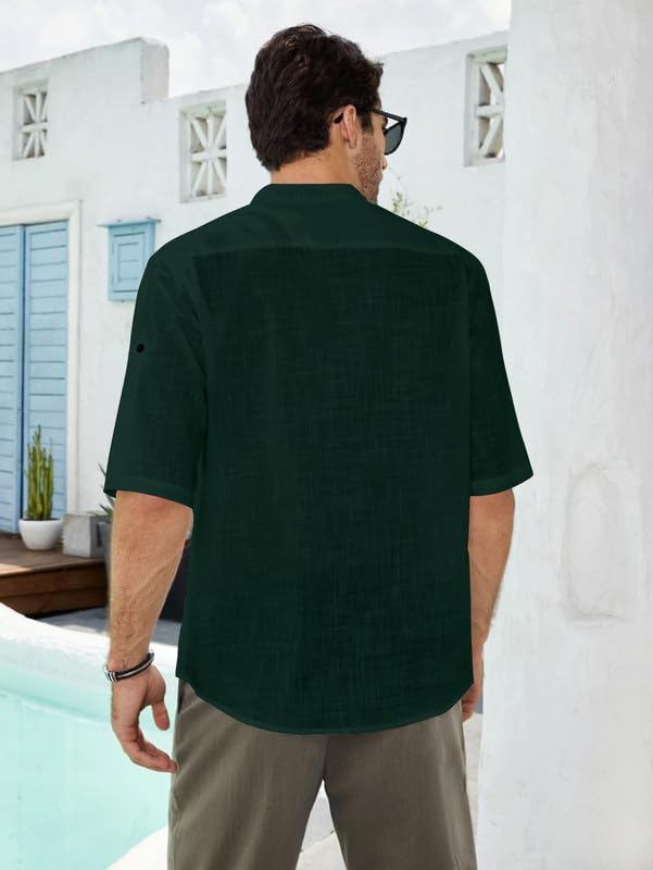 Be Active Men's Cotton Regular Shirt (Cpl0149_Green