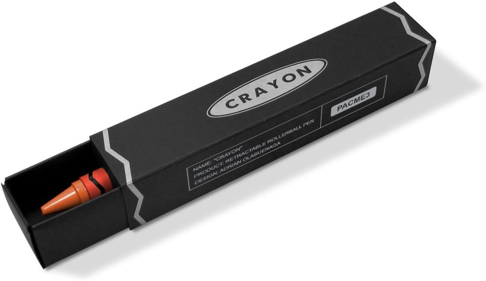 ACME Studios Crayon - Orange Retractable Roller Ball Pen by Adrian Olabuenaga (PACME3ORRR)