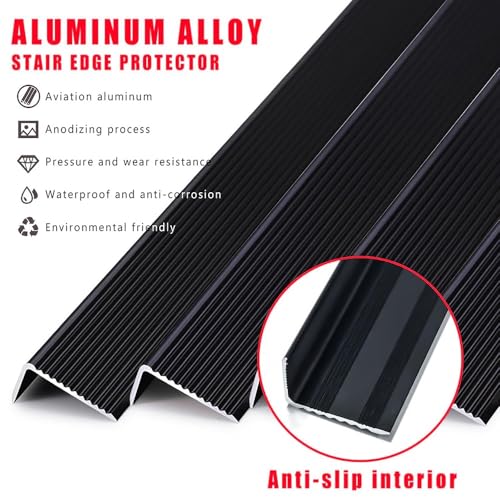 Protector de borde de escalera en L de aluminio para perfiles de porches 3