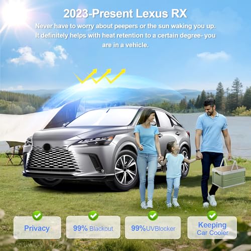 SHINELINERS 8pcs Car Window Shades for Lexus RX 2023-Present Accessories RX350/RX 450h,Windshield Side Rear Full Sunshade,Sun Visor UV Blocking, Privacy Protection and Blackout for Camping Outdoor by SHINELINERS - Image 2