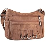 ELDA Crossbody Bags for Women Purse PU Leather Trendy Shoulder bag Multi Pockets Hobo Womens Purses with Adjustable Strap Ladies Handbag