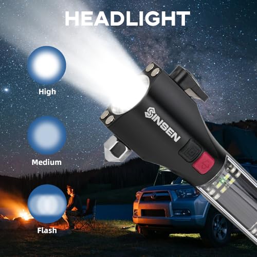 SINSEN-Car-Safety-Hammer-Flashlight-Tactical-Emergency-Rescue-Tool-LED-High-Lumens-Rechargeable-Solar-Powered-Escape-Kit-Window-Glass-Breaker-and-Seatbelt-Cutter-Self-Defense-Multi-Function-Torch