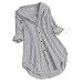 NOBRAND Camicie da donna a righe in cotone a maniche lunghe, colletto con bottoni rosa allentati temperamento elegante camicetta estiva camicie Nero XXL