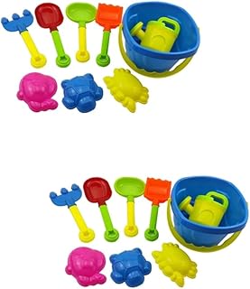 NOLITOY 2 Conjuntos 9 Peças Crianças Playset Brinquedos De Praia Brinquedos Infantis Kidcraft Playset Brinquedo De Praia Portátil Brinquedo De Dragagem De Areia Brinquedo Balde De Praia