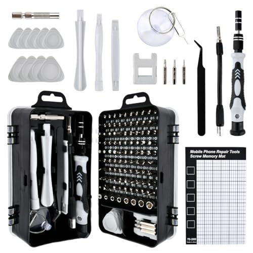 BATINO 122 in 1 Set Cacciaviti Precisione Magnetici Professionali, Kit Cacciavite di Riparazione Portatile Cacciavite Multifunzione per Orologiaio PC Cellulare Elettronica