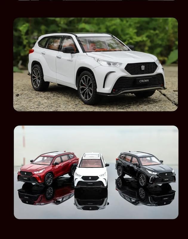 Image of DEOXY 1 /24 Crown Kluger Model Car, Zinc Alloy Pull Back Toy car with Sound and Light for Kids Boy Girl Gift (Highlander Red)